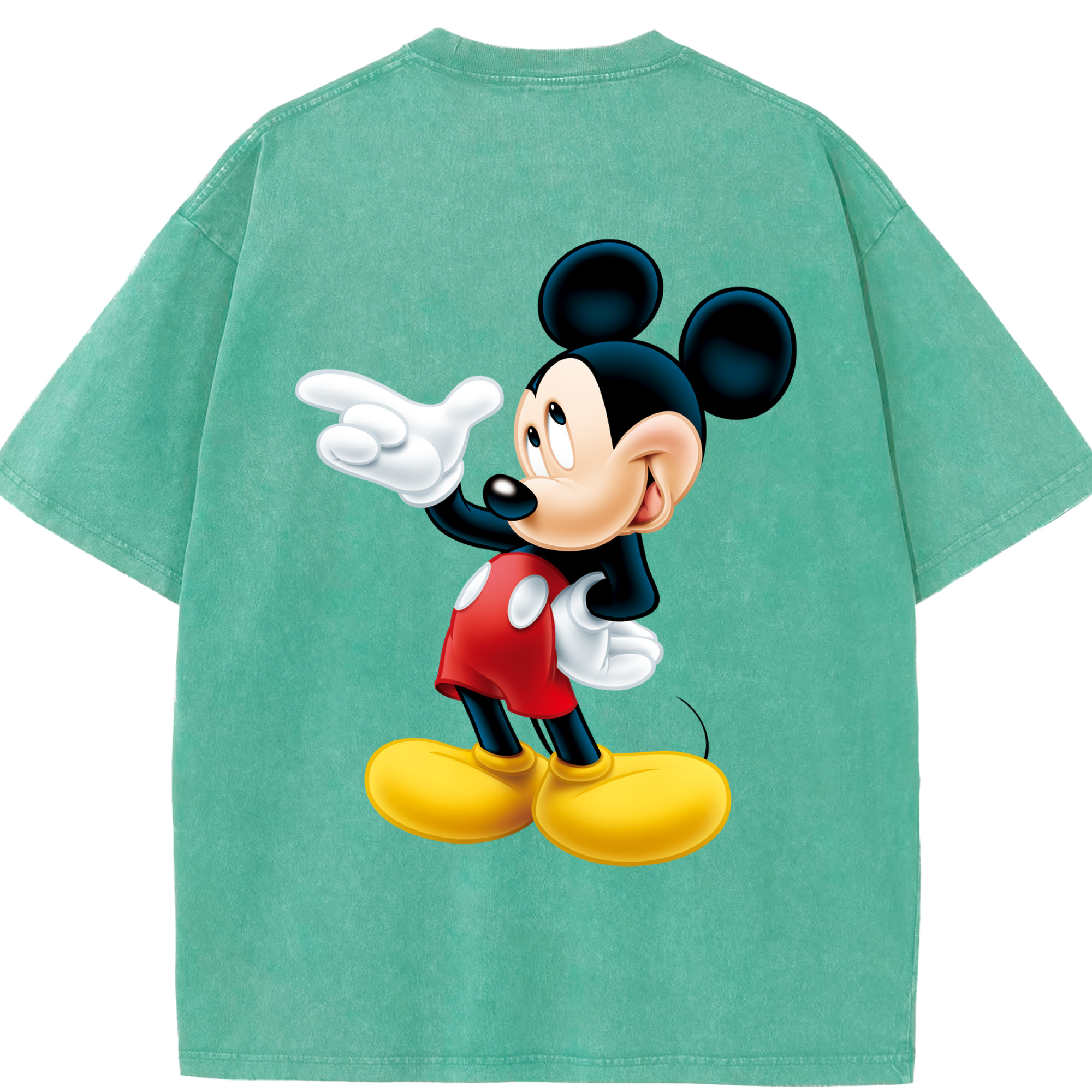 （画像用） ミッキーマウス Mickey Mouse 綿100% ヴィンテージ風 半袖Tシャツ（背面プリント）